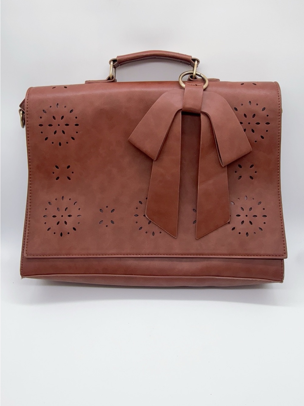 Ecosusi brown Briefcase Laptop Bag Faux Leather (no strap) - Picture 2 of 9